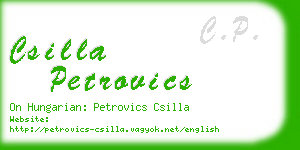 csilla petrovics business card